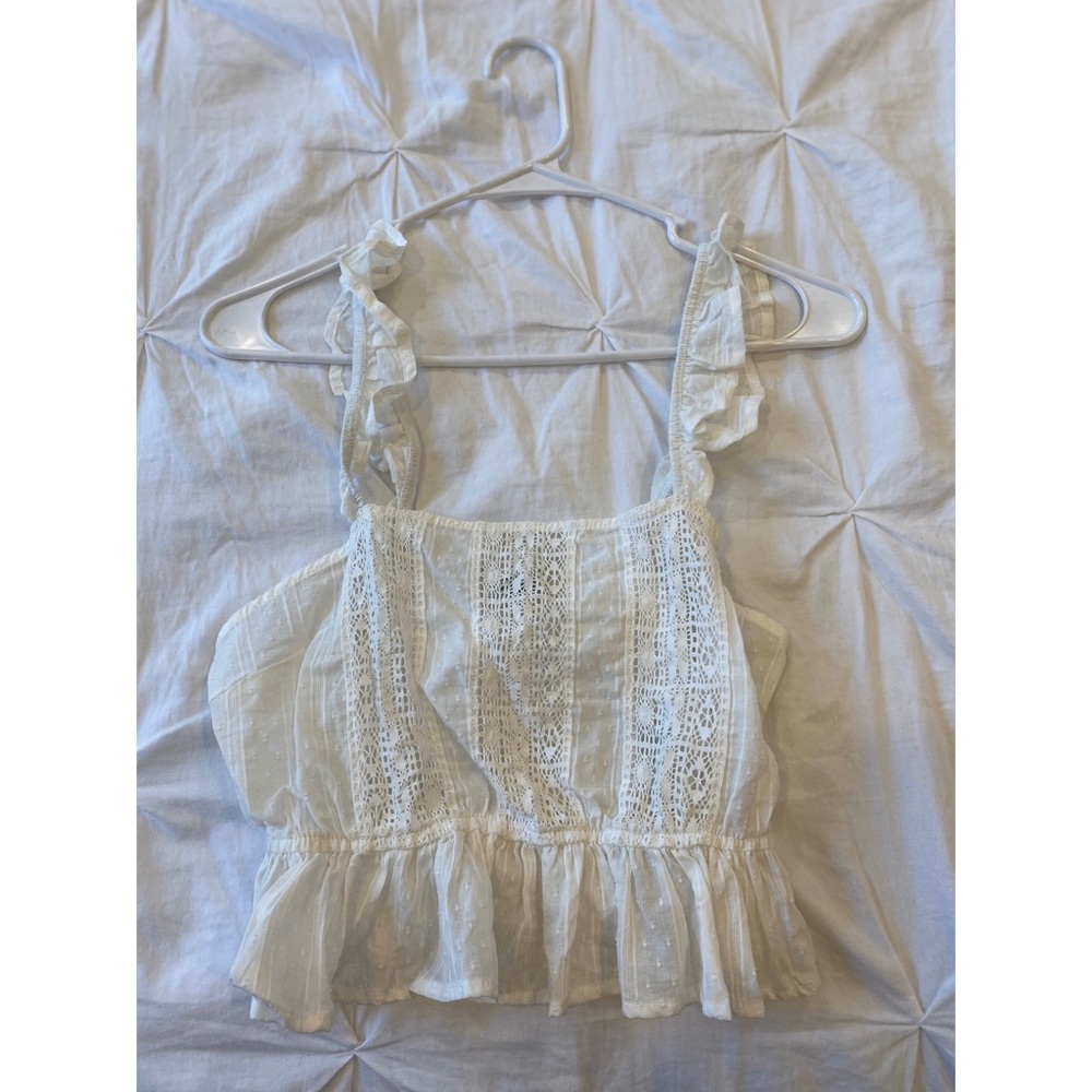 White cropped peplum top